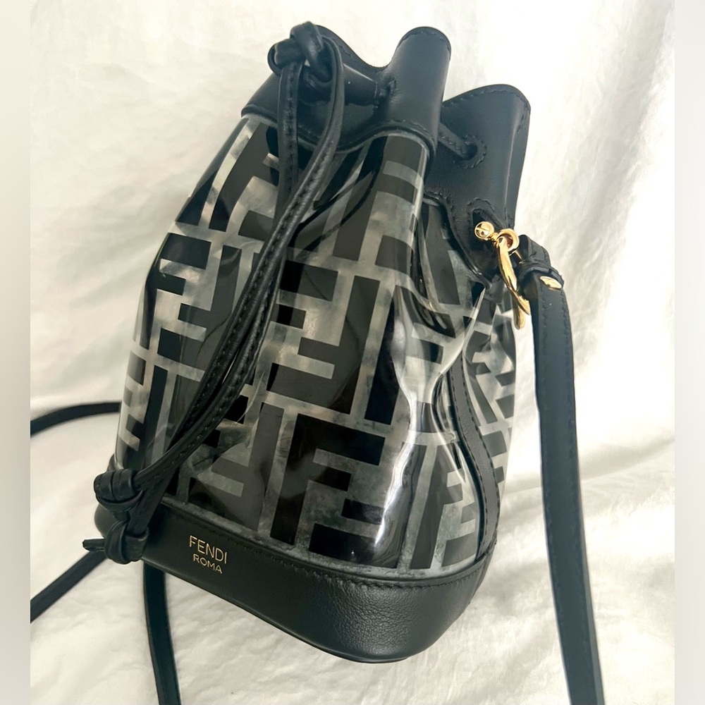 👑✅PRICE FIRM✅AUTHENTIC Fendi Black & Gold Mon Tresor Mini Bucket - Picture 3 of 16